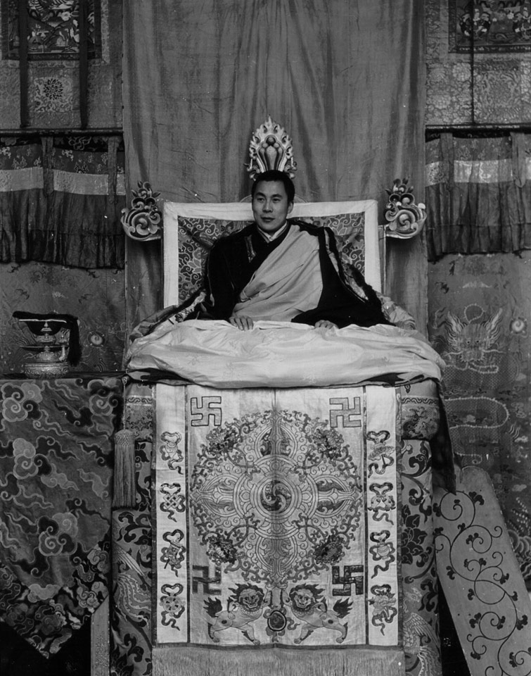 SPECIAL FRONTIER FORCE AT THE WHITE HOUSE: The 14th Dalai Lama sitting on the throne in this photo image of 1956-57 while Tibet came under Communist China's military occupation during 1950. With military assistance from the United Sates and India, Tibetans had revolted against the Communists and the Dalai Lama fled into exile when the massive Tibetan Uprising failed during March 1959.