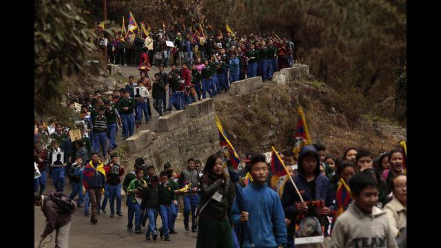 WHAT IS TIBET'S FUTURE? :  ON MARCH 10, 2014 TIBETAN STUDENTS IN DHARAMSALA  MARCH IN SUPPORT OF TIBETAN UPRISING DAY.