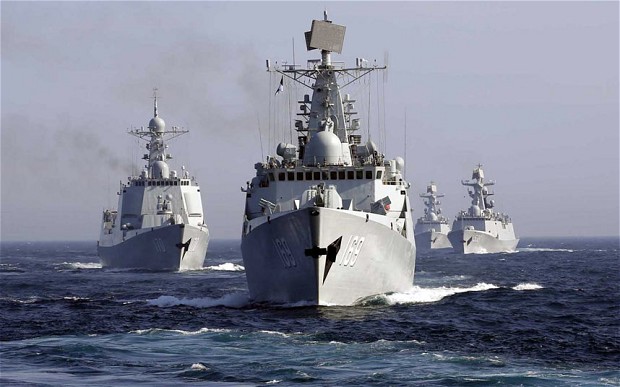 RED CHINA - RED ALERT - RED DRAGON COVETS ARCTIC: CHINESE NAVY DESTROYER WUHAN LEADS  FIVE-SHIP SURFACE ACTION GROUP FROM CHINESE PEOPLE'S LIBERATION ARMY NAVY OR PLAN AS THEY MOVE INTO BERING SEA FOR THE FIRST TIME IN US HISTORY. 