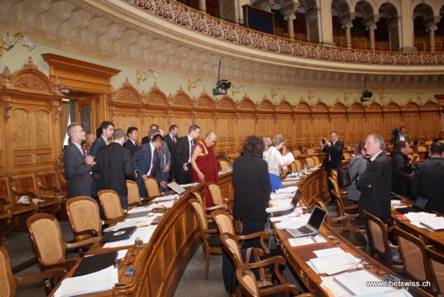 Supreme Ruler of Tibet on his Europe's Visit urges for constructive criticism of China. Visited Swiss Parliament on September 16, 2016.