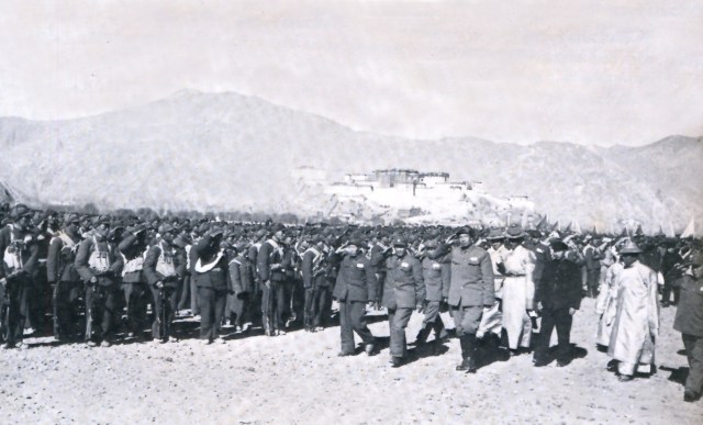 DOOMED HUMAN RIGHTS IN OCCUPIED TIBET. RED CHINA'S MILITARY CONQUEST OF TIBET. CHINESE ARMY IN LHASA, 1951.